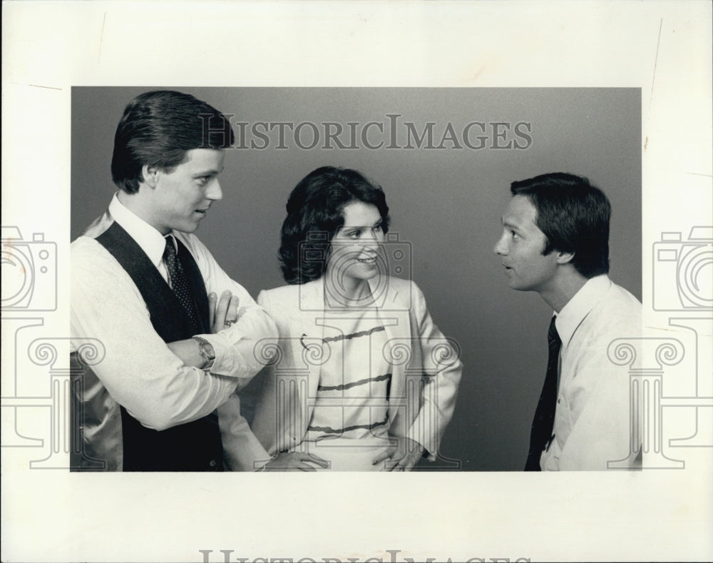 Press Photo Brad Halbrook, Susan Brady and Mike Taibbi of News 7 - Historic Images