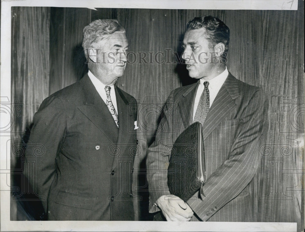 1948 Press Photo Walter Powers Pres Boston Bar Assn Investigates Suffolk Court - Historic Images