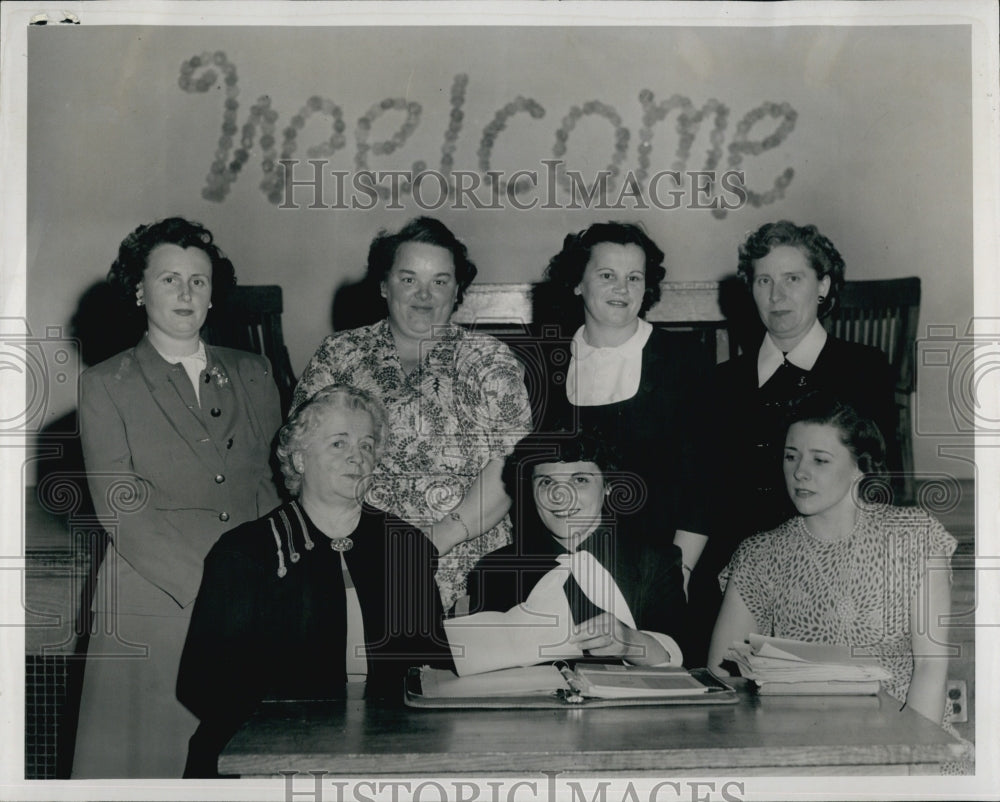 1950 Press Photo Officers of School Program in Chicopee Mary Dillon, Mrs Carl Li - Historic Images