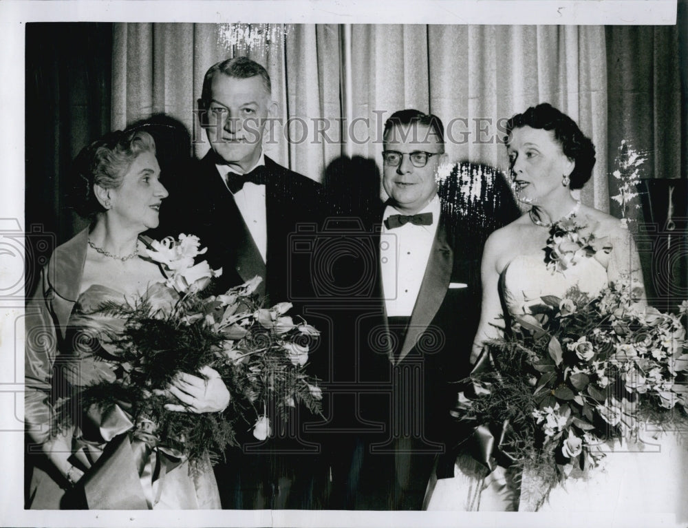 1956 Press Photo Mr Mrs Thomas Dignan Edwin Tringham Edison Employee Ball - Historic Images