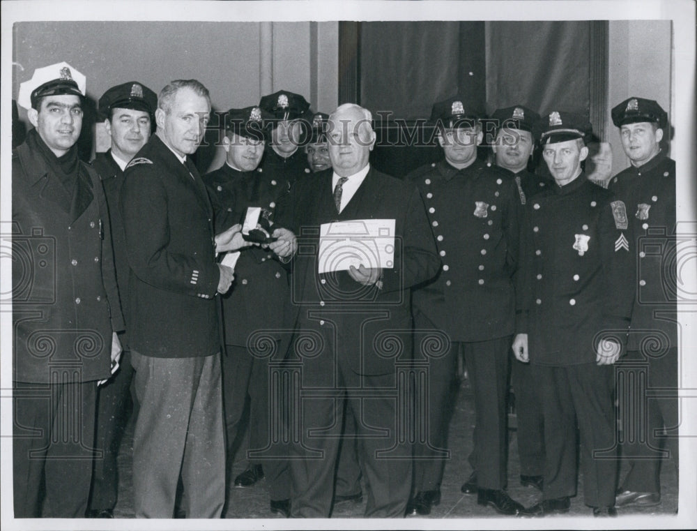 1967 Police Officer Peter J.Murphy received a gift retirement. - Historic Images