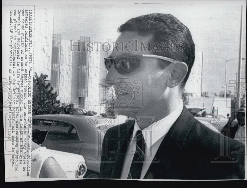 1967 Press Photo Dr. Carl Coppolino,guilty for second degree murder of his wife. - Historic Images