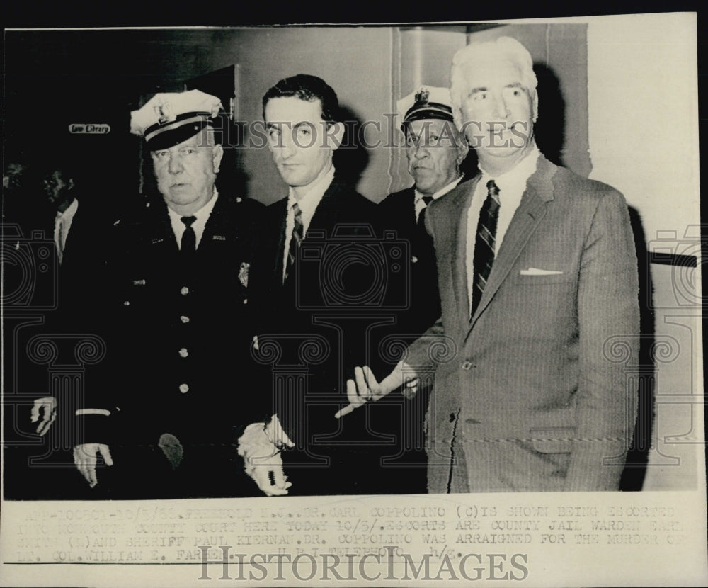 1966 Press Photo Dr. Carl Coppolino Arraigned Murder William Farber - Historic Images