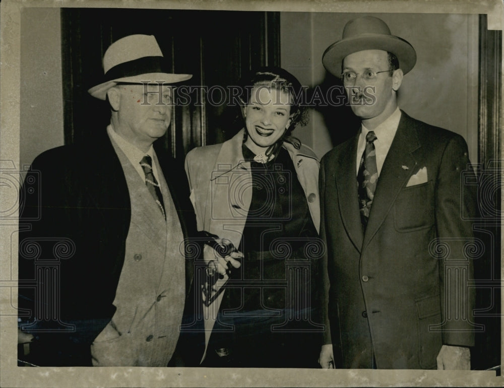 1950 Press Photo Nathan Fink, Jean Vallee Robbins And Charles Kagen - Historic Images