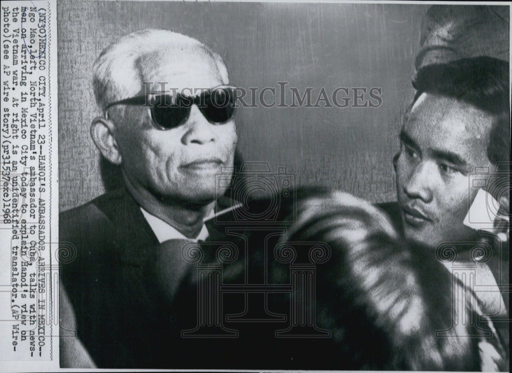 1968 Press Photo Hanoi&#39;s Ambassador Arrives In Mexico - Historic Images