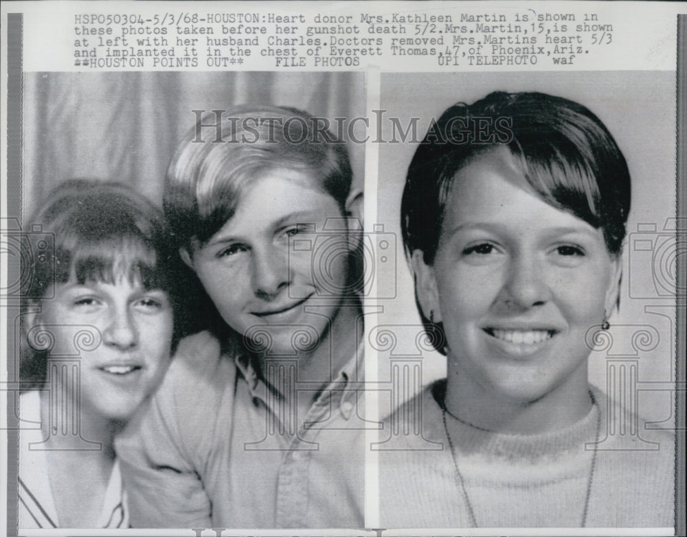 1968 Press Photo Everett Thomas And Heart Donor - Historic Images