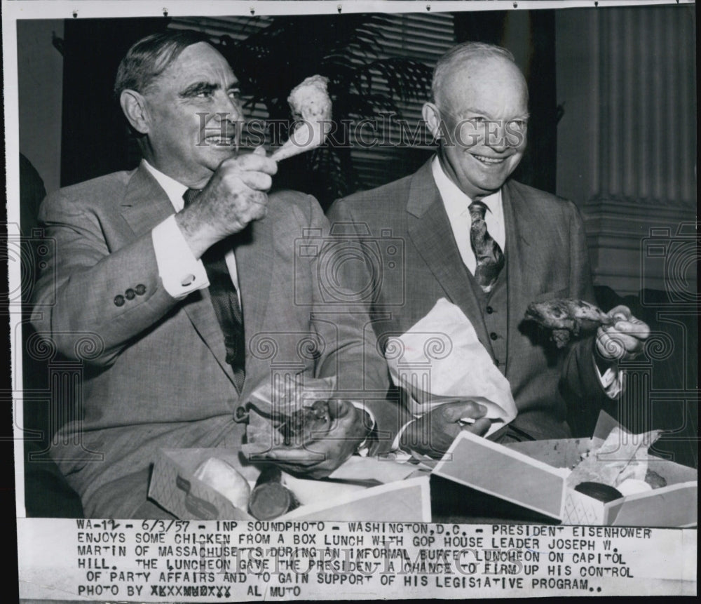 1967 Press Photo President Eisenhower And Joseph Martin - Historic Images