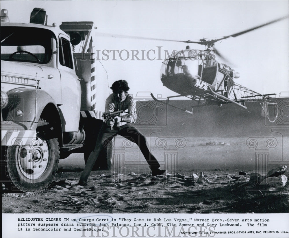 1968 Press Photo Actor George Geret Movie They Came To Rob Las Vegas - Historic Images