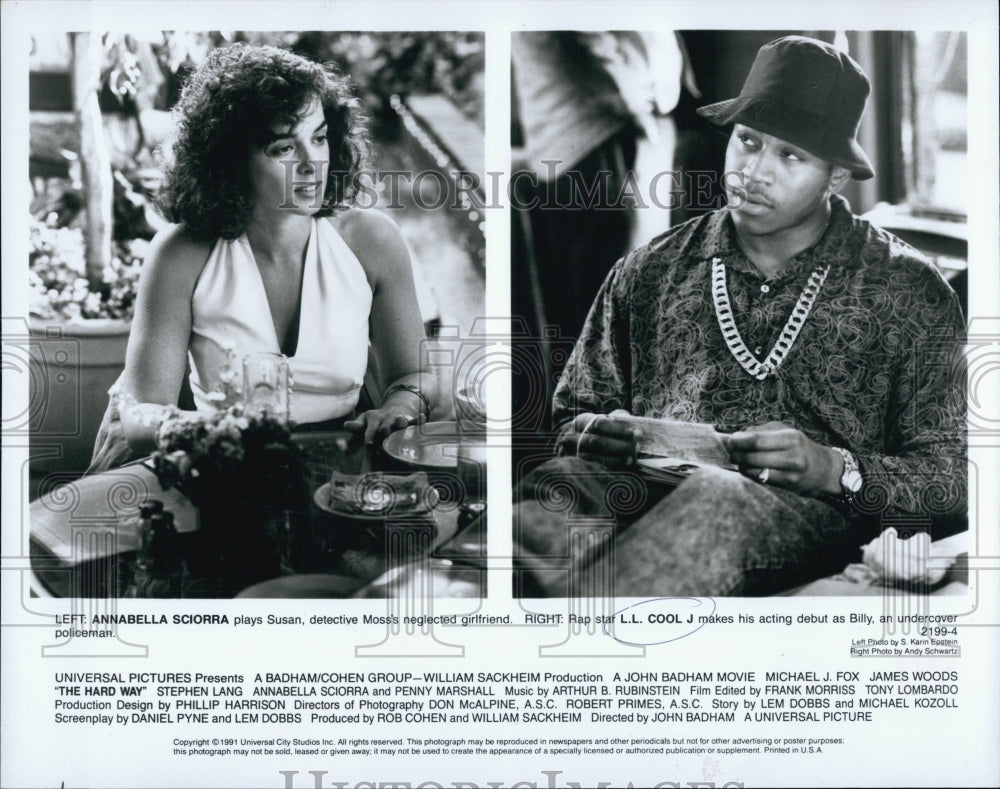 1991 Press Photo LL Cool J & Annabella Sciorra in "The Hard Way" - Historic Images