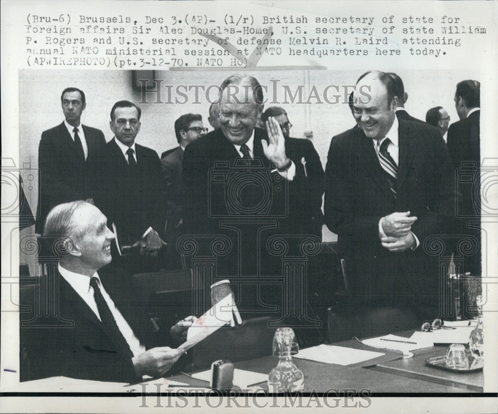 1970 Press Photo Sir Alec Douglas-Home,(L)British Sec.,William Rogers, U.S Sec. - Historic Images