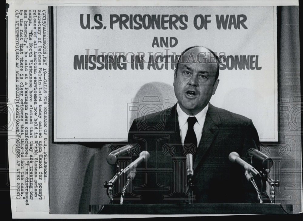 1969 Press Photo Defense Secretary Melvin Laird - Historic Images