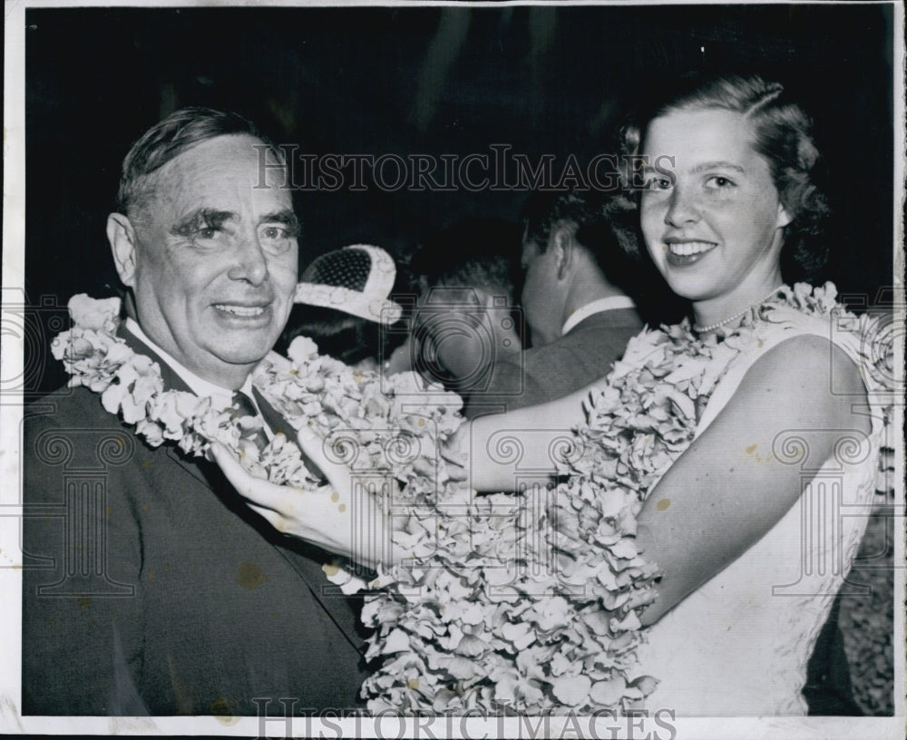 1956 Press Photo Representative Joe Martin Daughter Attorney General Brownell - Historic Images