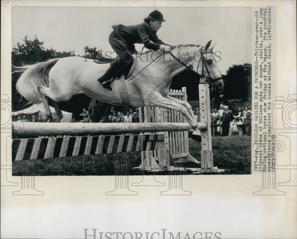 1952 Press Photo Holland Princess Irene National Horse Show The Hague - Historic Images