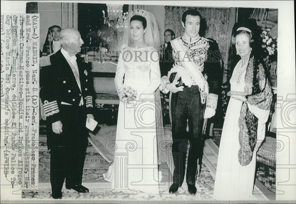 1972 Press Photo Francisco Franco And Family - Historic Images