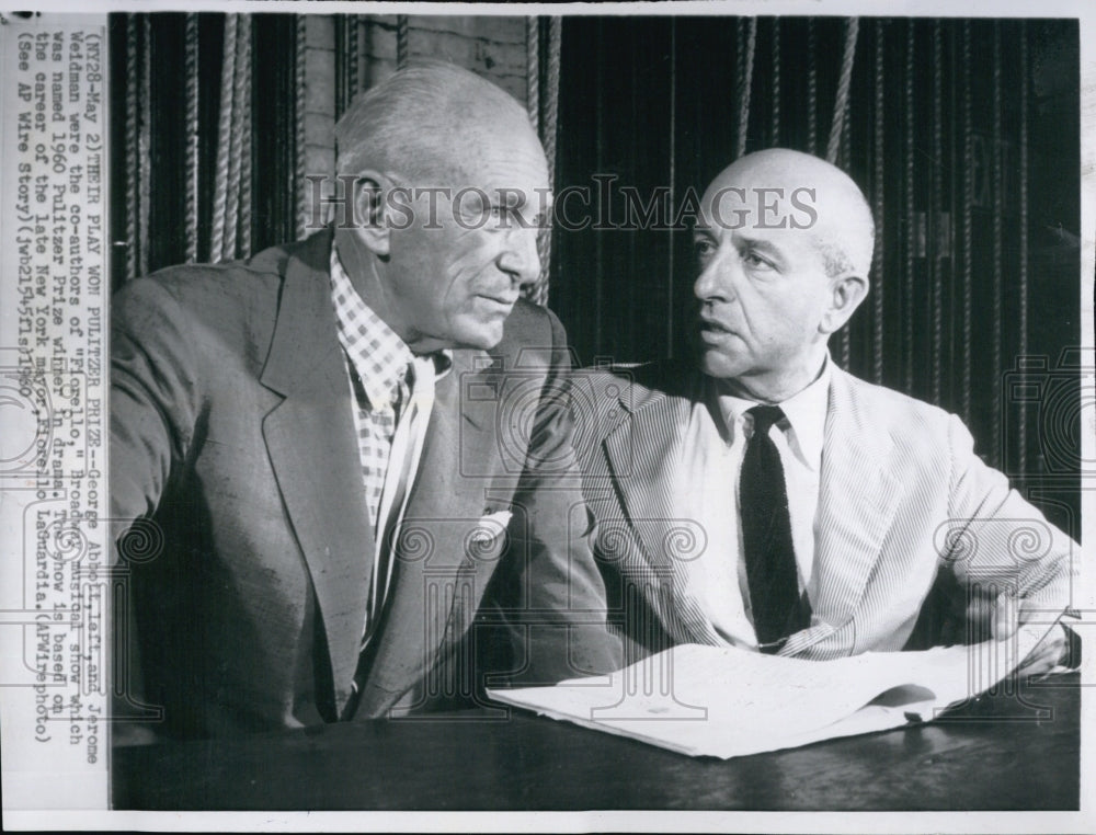 1960 Press Photo George Abbott & Jerome Weldman Co Authors of "Fiorello" Pulitze - Historic Images