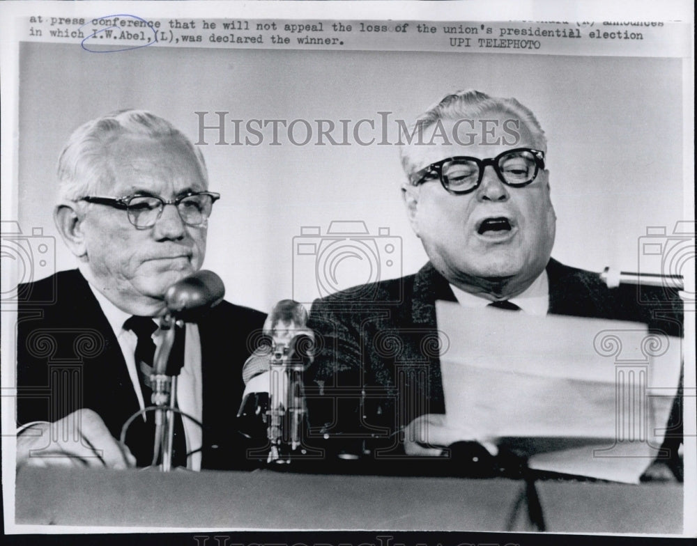 1965 Press Photo United Steelworkers Declare New President IW Abell - Historic Images