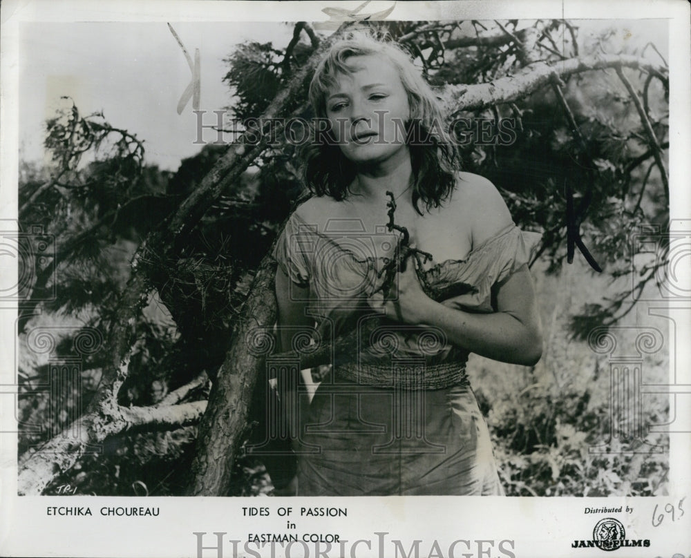 1958 Press Photo Etchika Choureau,scene from &quot;Tides Of Passion&quot;. - Historic Images