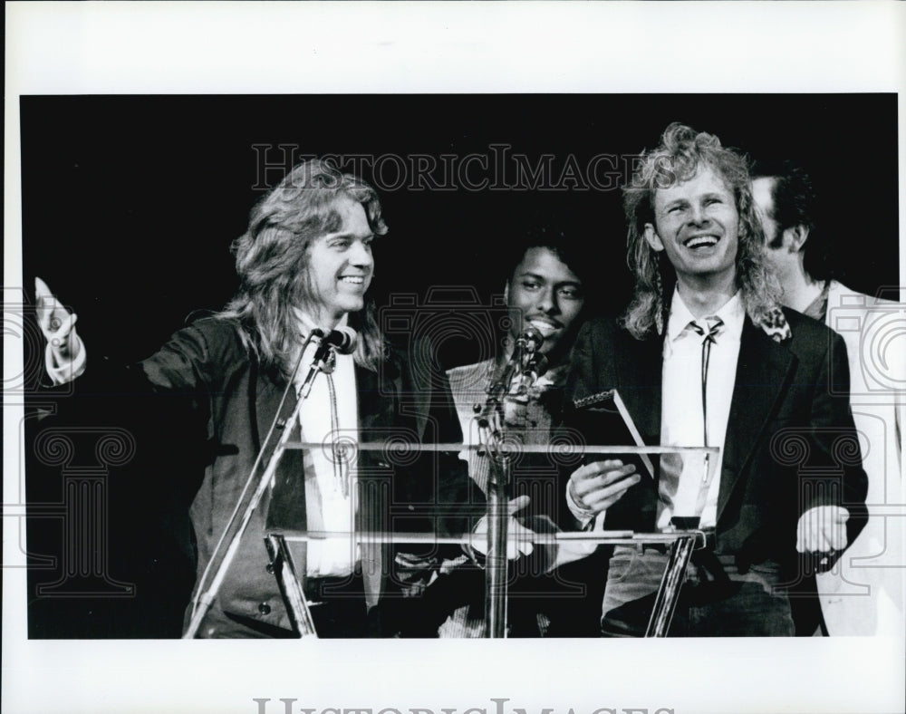 1989 Press Photo Popular Rock Band T.H. &amp; The Wreckage At Boston Music Awards - Historic Images