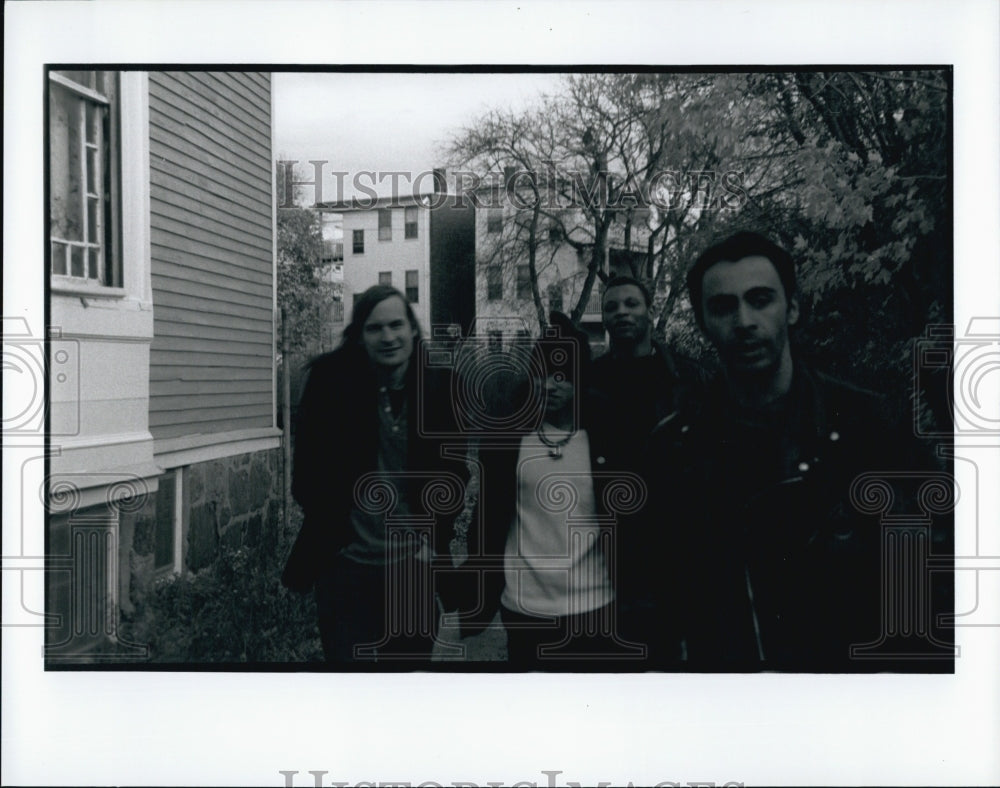 Press Photo Thinner band , David Wildmanm,Kevin Friedman,Zeb Volfe,VIc Coehlo . - Historic Images