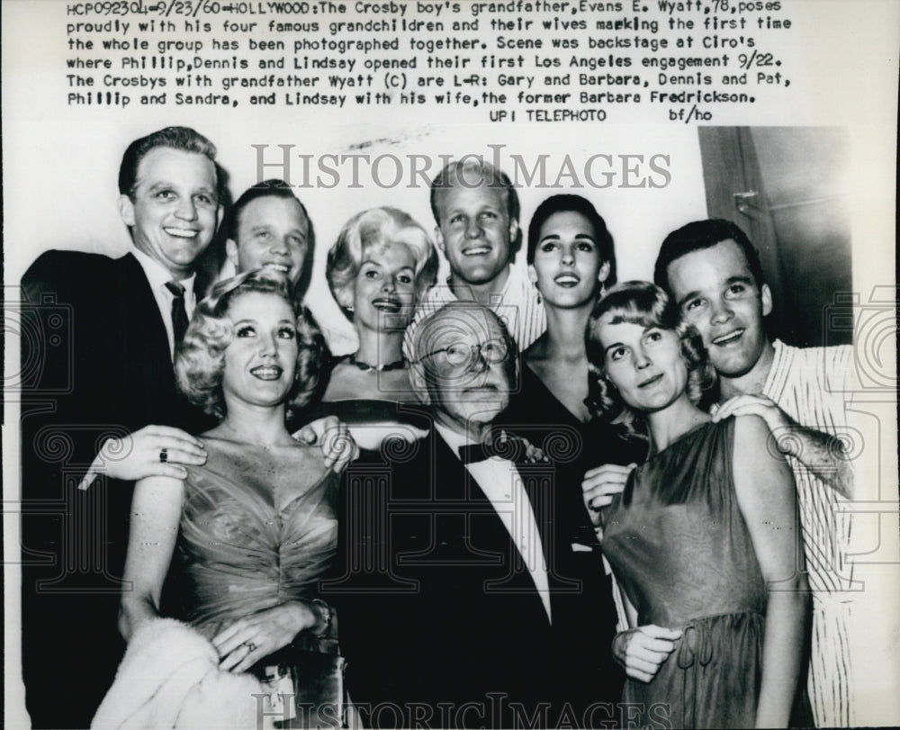 1960 Press Photo Evans Wyatt With Grandchildren and Wives - Historic Images