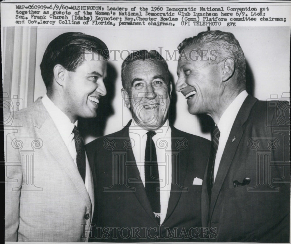 1960 Press Photo Church, Chester Bowles Leroy Collins at Political Convention - Historic Images