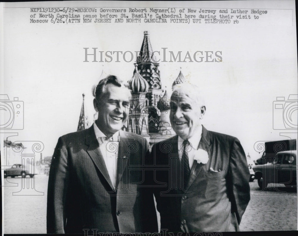 1959 Press Photo Gov.Robert Meyner of New Jersey &amp; Luther Hodges, North Carolina - Historic Images