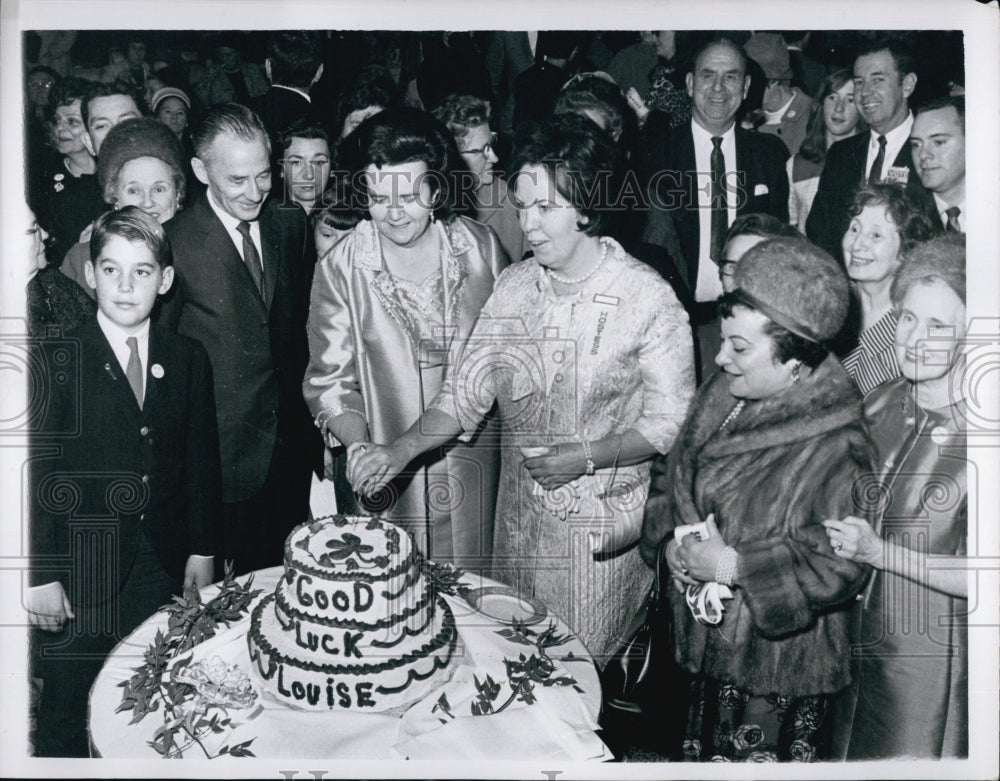 1967 Press Photo Congresswoman Louise Day Hicks &amp; Rita Matti At Celebration - Historic Images