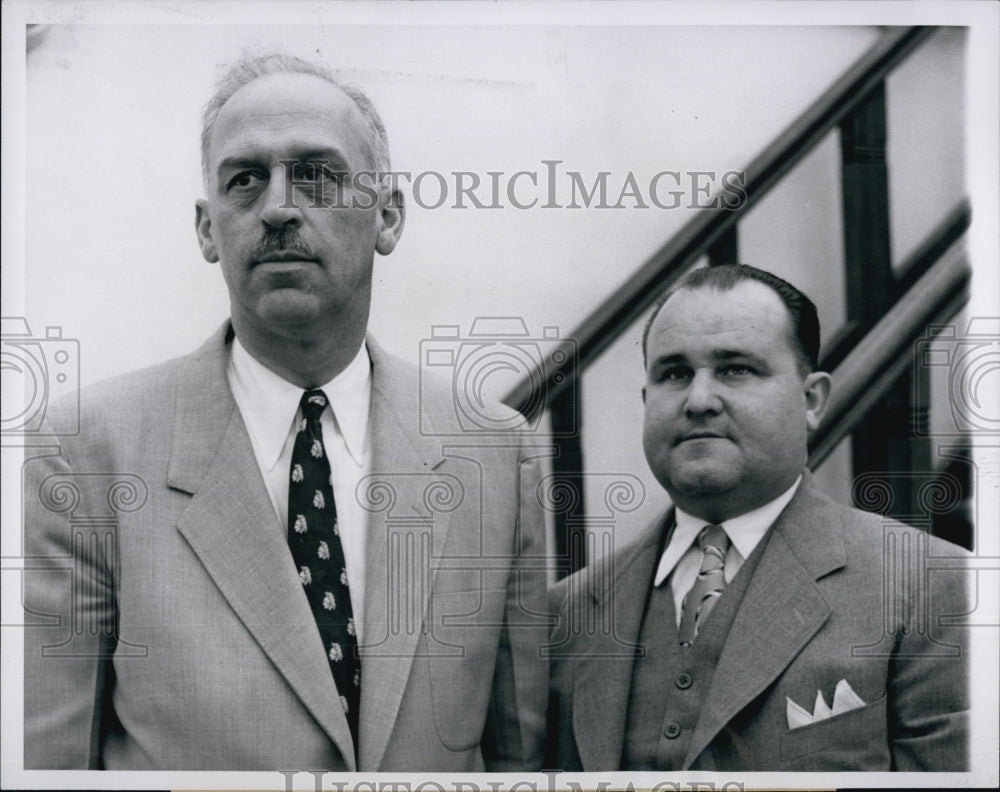 1951 Press Photo Edward Winsor Attorney &amp; William Powers Attorney Gen RI - Historic Images