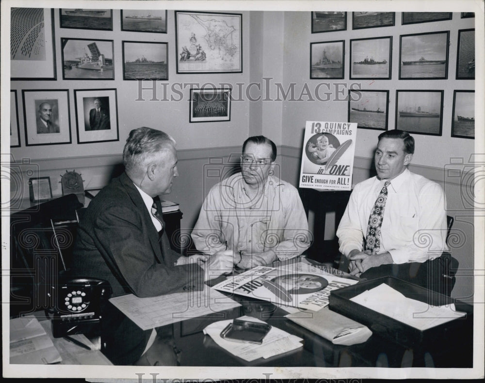 1950 Press Photo John Wiseman Bethlehem Steel Co, George Mortimer VP CIO &amp; Sturt - Historic Images