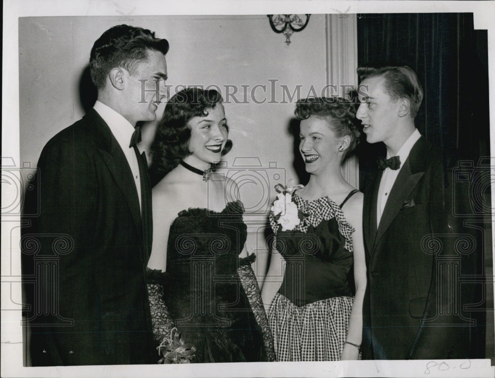 1947 Charles Durakis,Georgia Nyman & Joseph Rogers At Prom - Historic Images
