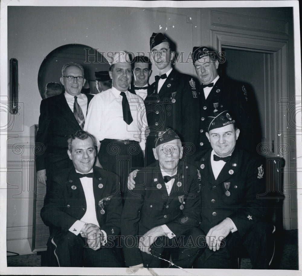 1956 Press Photo American Legion Post 19 Officers VCmdr Murphy, Cemd Oscar Labas - Historic Images