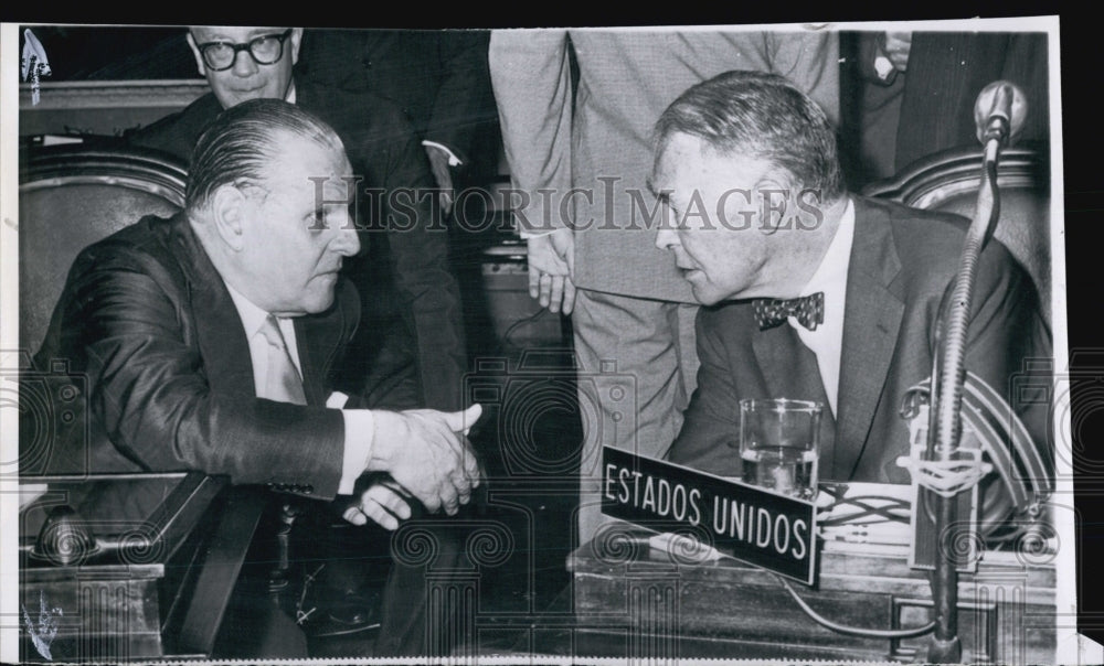 1960 Press Photo Secretary Of State Christian Herter &amp; Minister Horacio Lafer - Historic Images