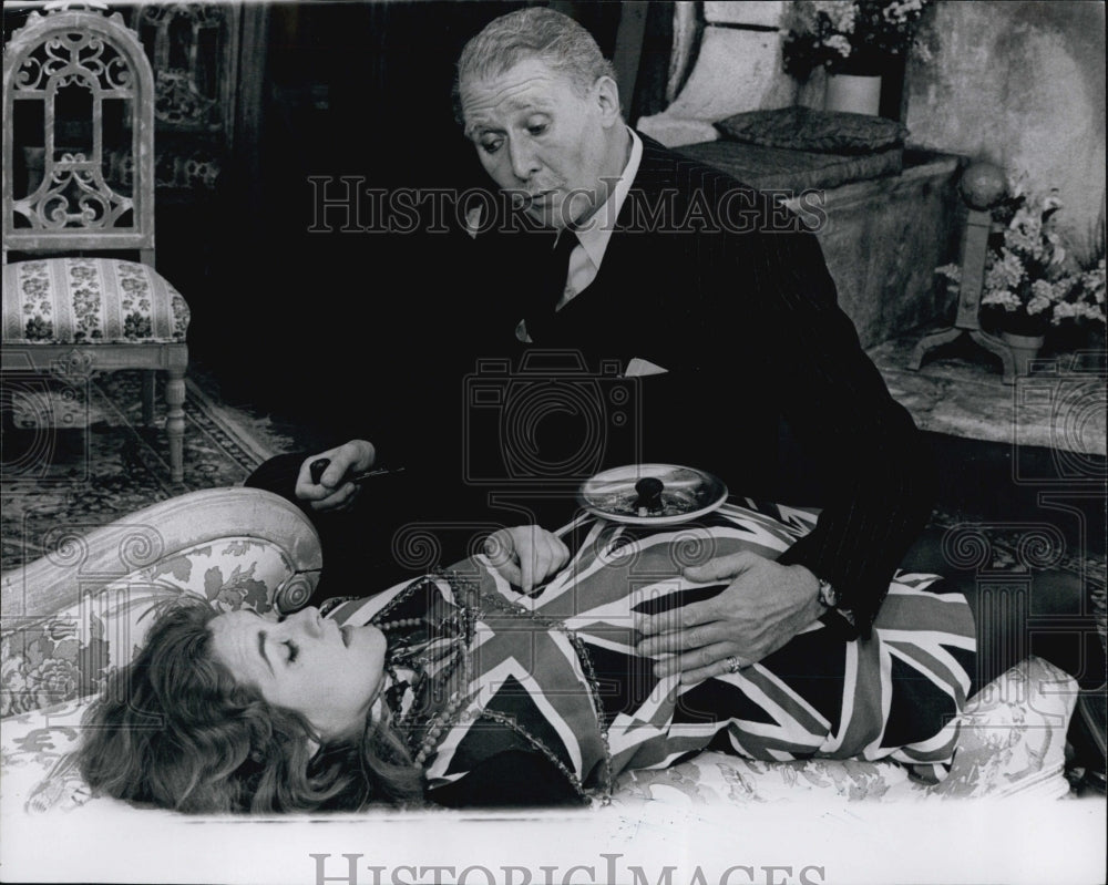 1967 Anthony Quayle, Actor, Margaret Linn in &quot;Halfway Up the Tree&quot; - Historic Images