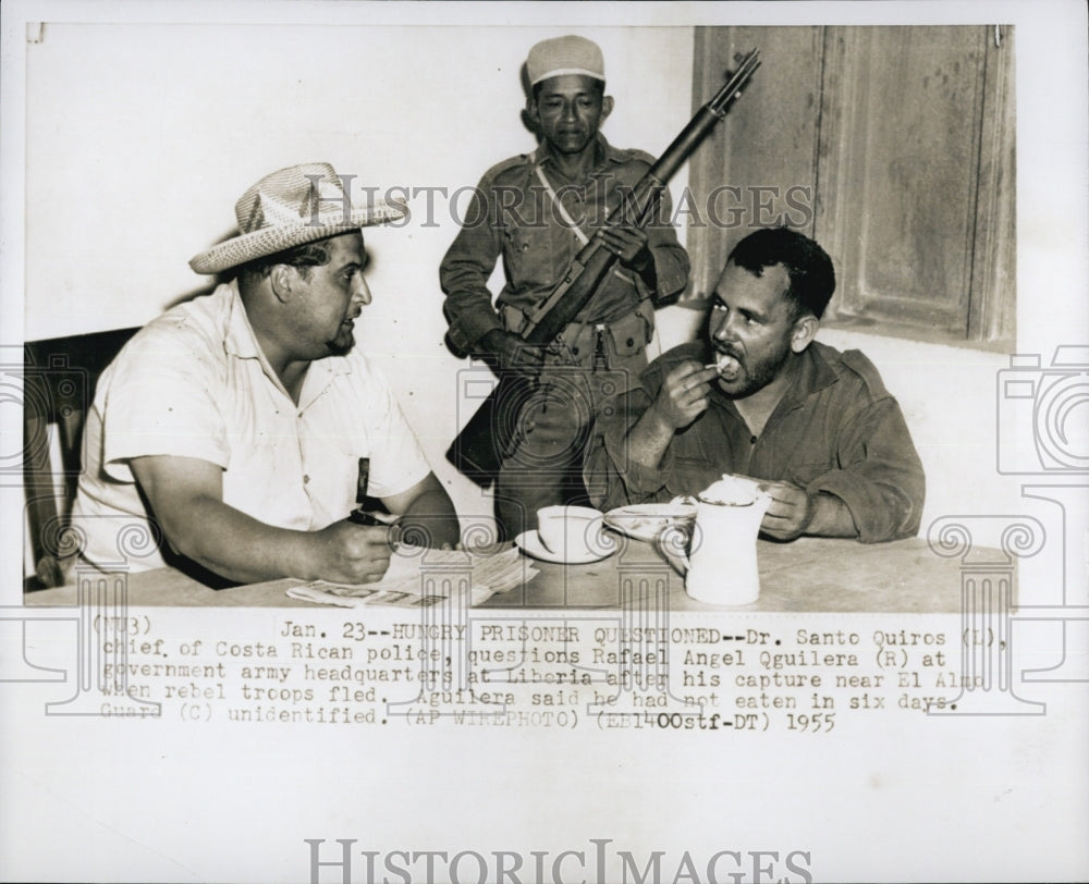 1955 Press Photo Santo Quiros and Rafael Angel Qguilera in Liberia - Historic Images