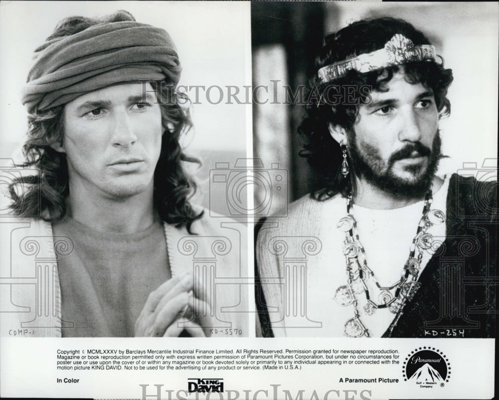 1985 Press Photo Actor Richard Gere In "King David" - Historic Images