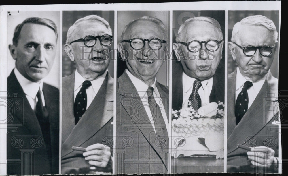 1957 Press Photo Former Sen. Walter f.George in his different face expression. - Historic Images