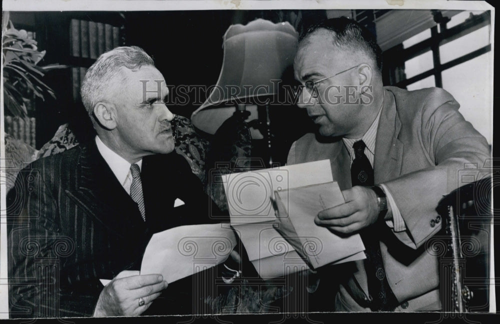 1947 Press Photo Col Hodges of Australia & Dr Oscar Lanf of Poland - Historic Images