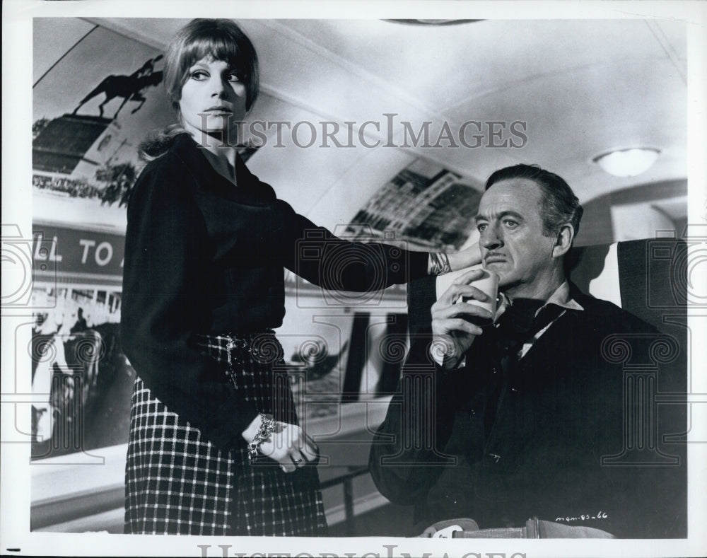 1966 Press Photo Francoise Dorleac and David Niven,actors - Historic Images