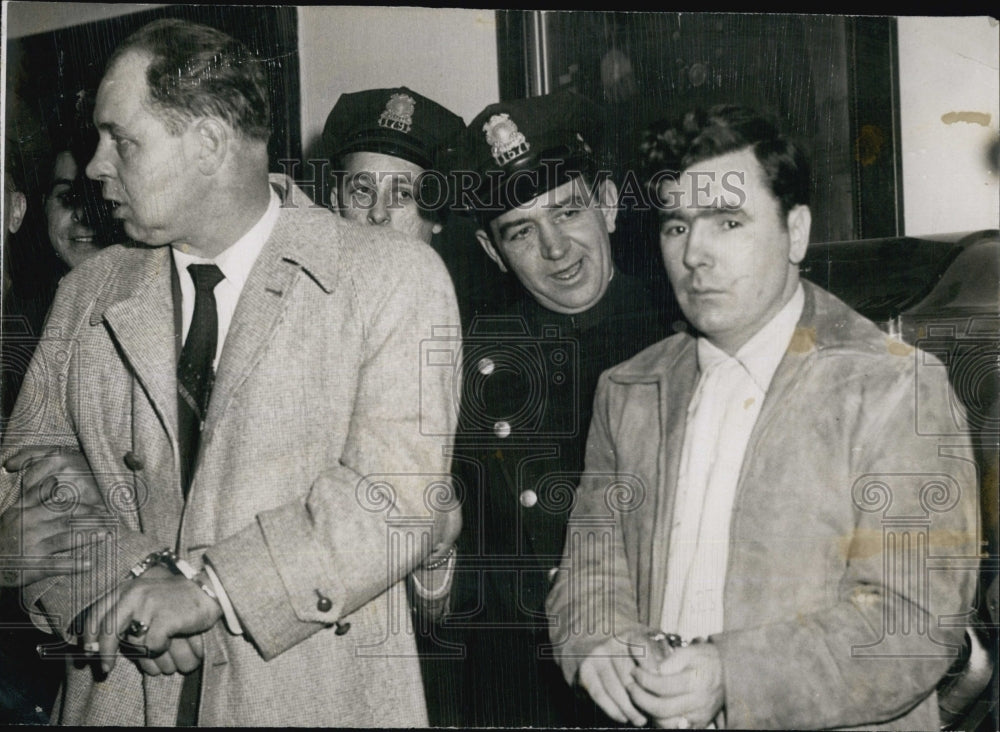 1952 Press Photo Arrested Harold Lailer &amp; Joseph O&#39;Rouke - Historic Images