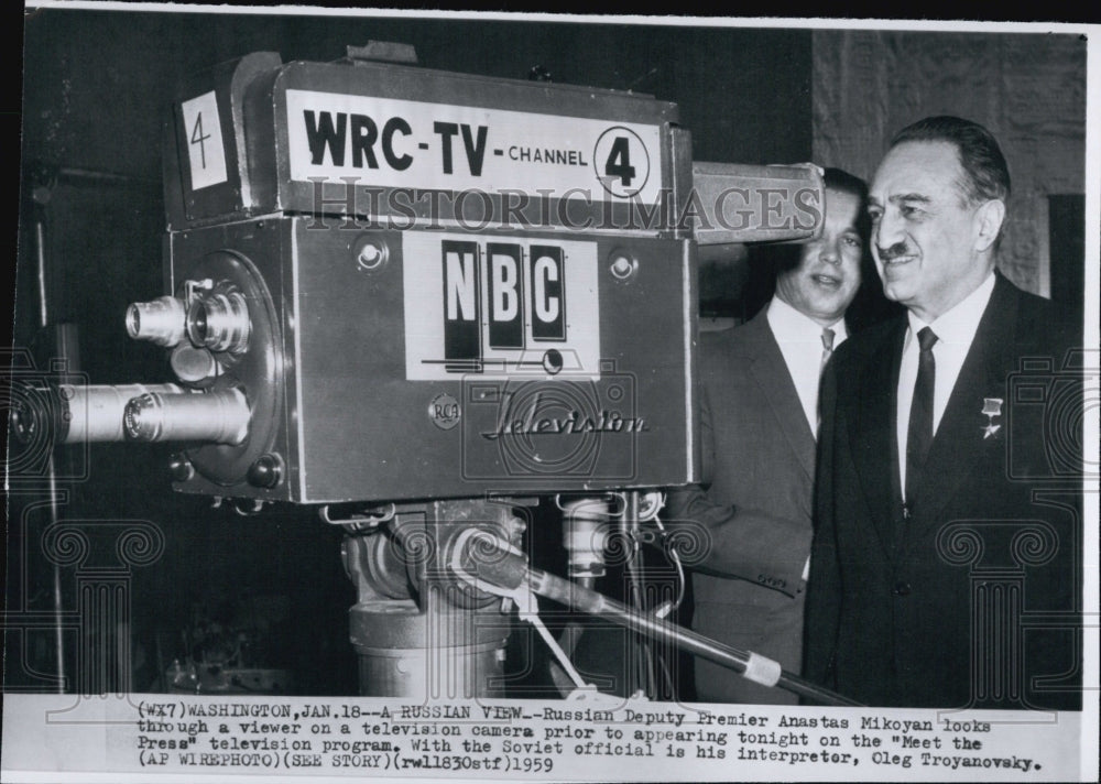 1959 Press Photo Anastas Mikoyan of Russia on &quot;Meet the Press&quot; - Historic Images