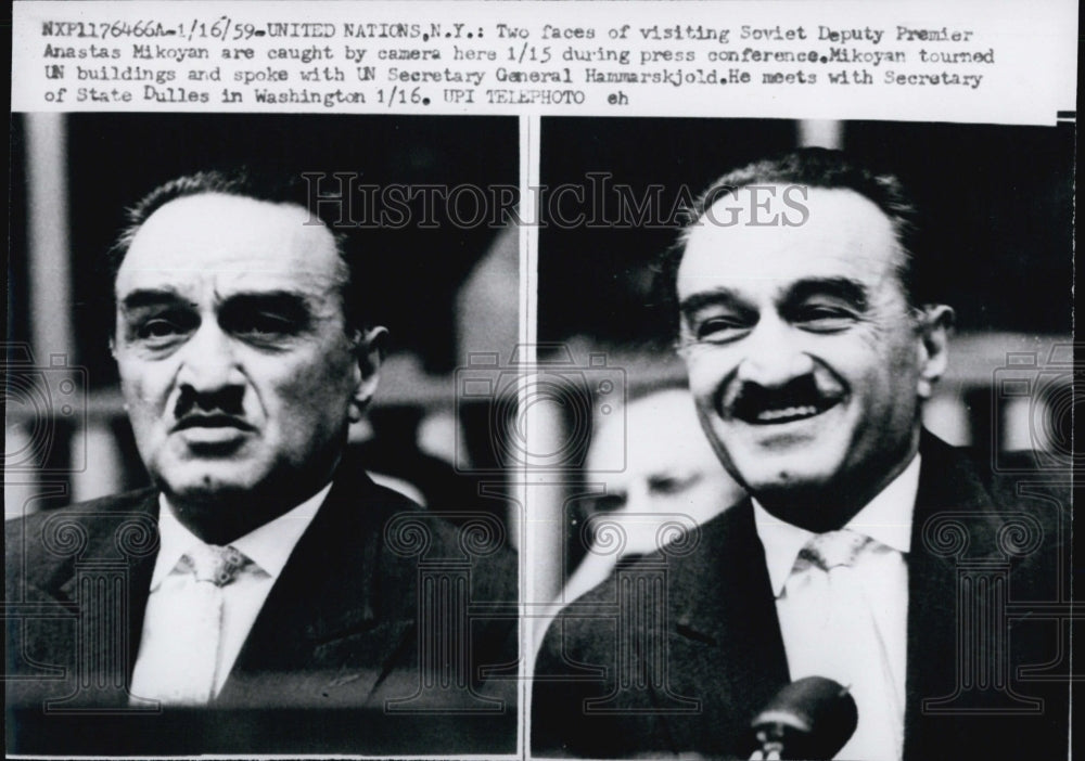 1959 Anastas Mikoyan in Press Conference - Historic Images