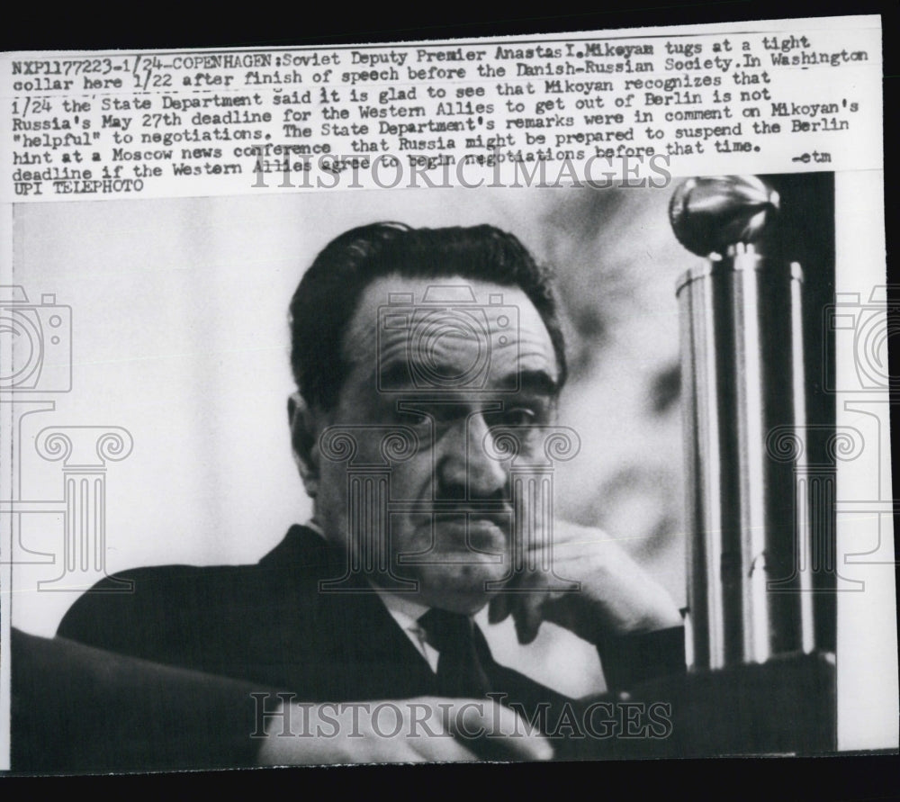 1959 Anastas Mikoyan of Russia After Speech - Historic Images