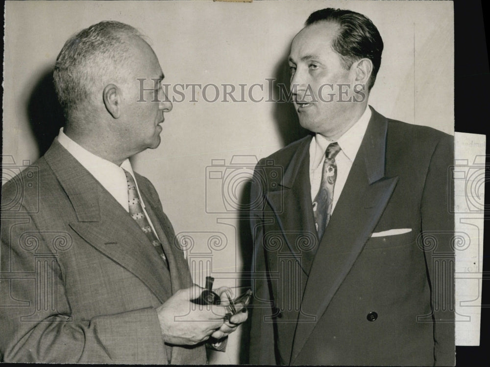 1953 Press Photo Attorney Nathan Fink &amp; Harry Miller - Historic Images