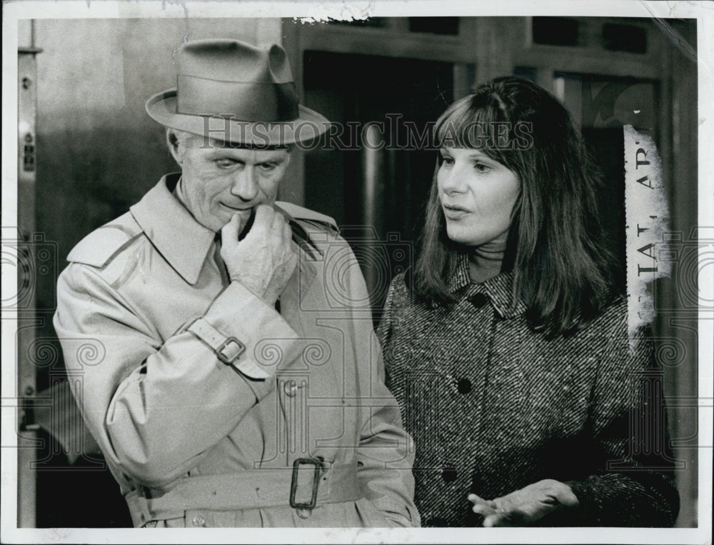 1973 Press Photo Actor Richard Widmark Rae Allen NBC TV Series Madigan - Historic Images