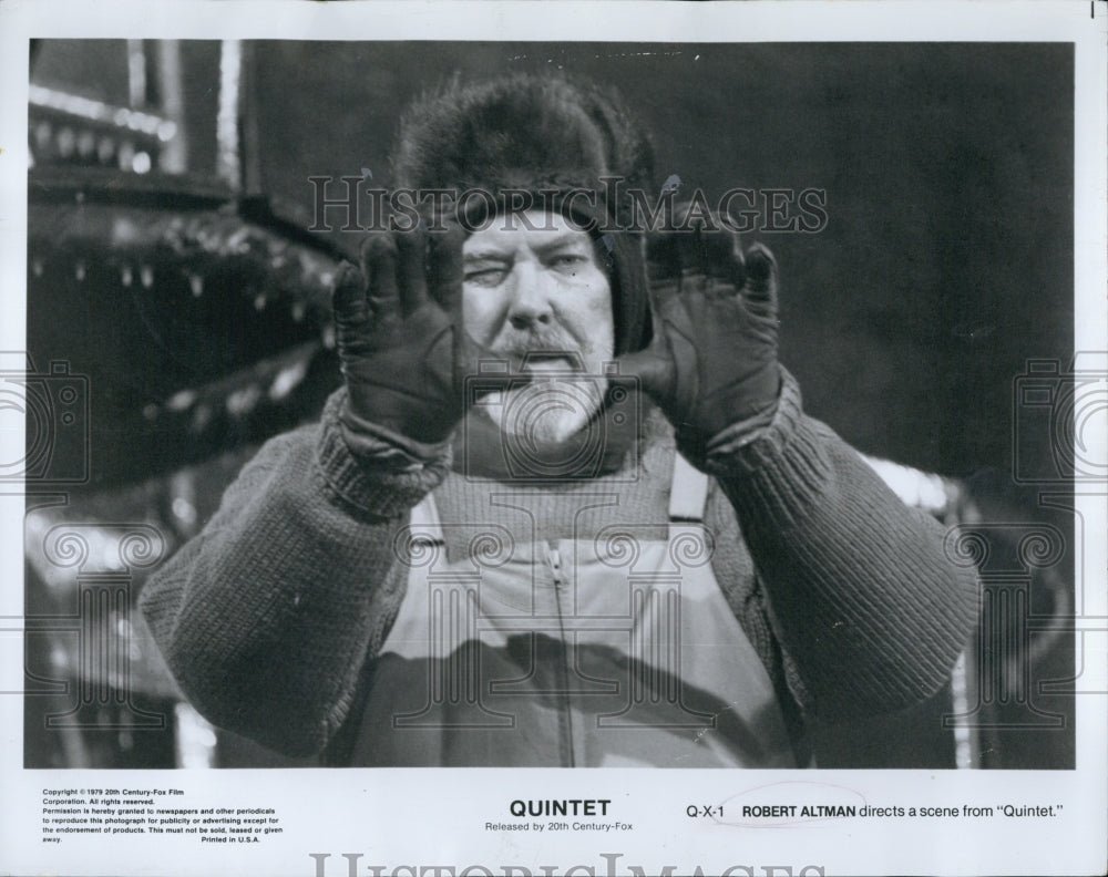 1979 Robert Altman directs a scene from "Quintet". - Historic Images