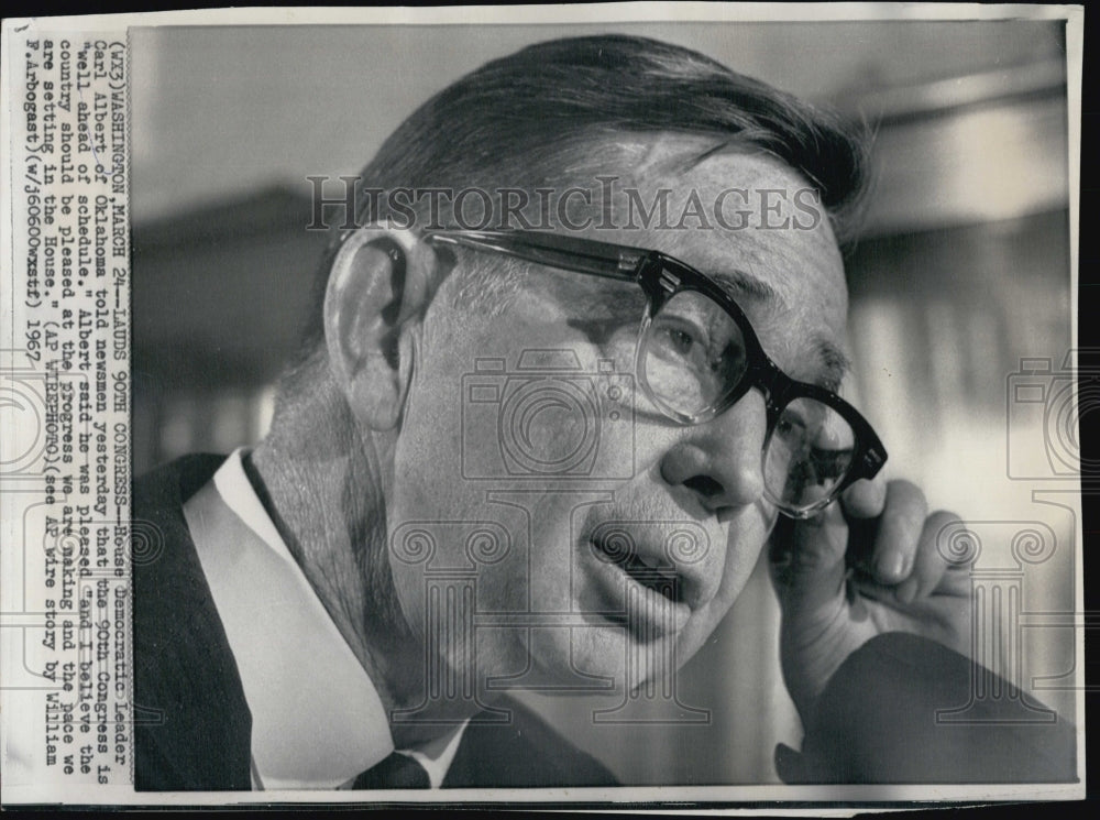 1967 Press Photo House Democratic Leader Carl Albert - Historic Images