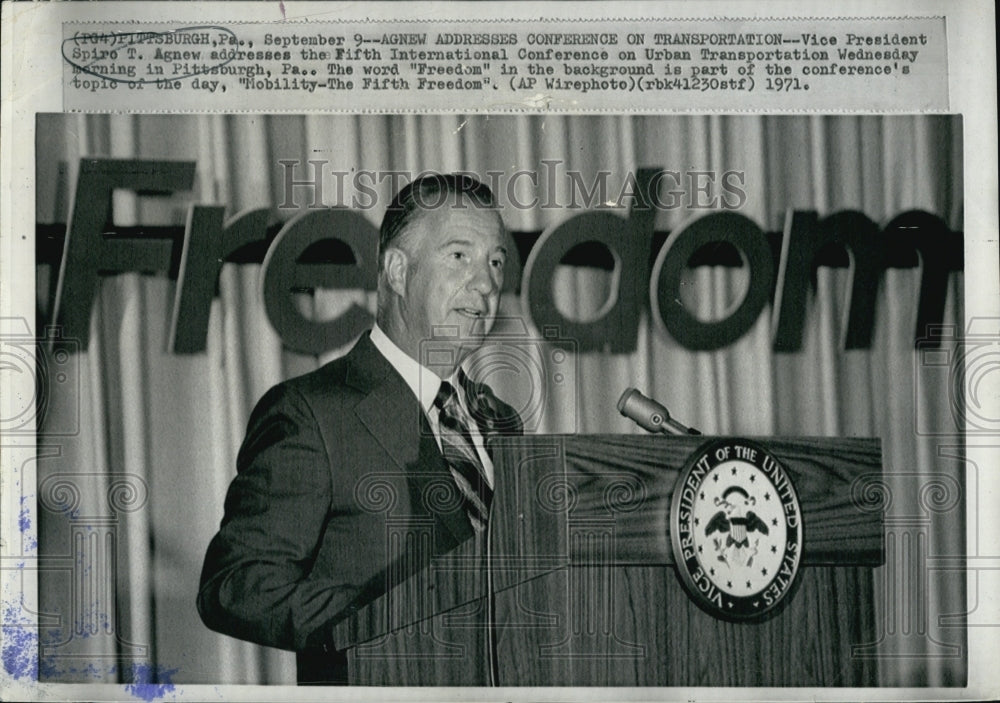 1971 Press Photo Vice President Spiro T Agnew - Historic Images