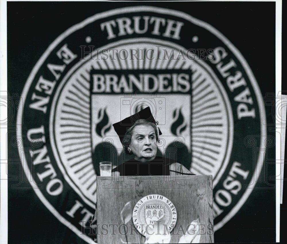 1994 Press Photo United Nations Rep Madeline Albright keynote address Brandies - Historic Images