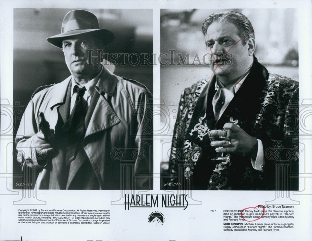 1990 Press Photo Film &quot;Harlem Nights&quot; Danny Aiello Michael Lerner - Historic Images