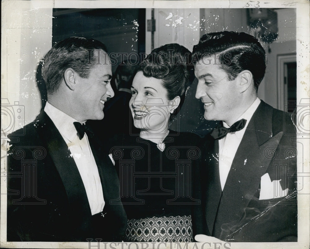 1947 Press Photo Actors Buddy Rogers, Dean White &amp; Actress Gail Patrick - Historic Images